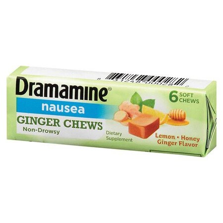 Marine Sports Dramamine Ginger Chews  NonDrowsy  8 Chews 1810GC
